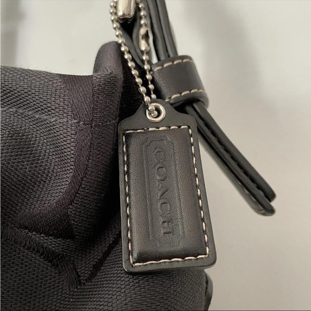 VTG Y2K COACH Signature Jacquard East West Shoulder Bag Purse Monochrome Black - Picture 12 of 14